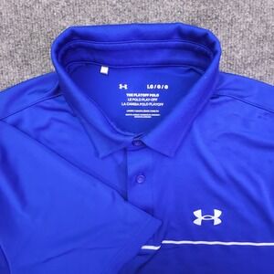 Under Armour The Playoff Polo Shirt Short Sleeve Men's Size Large Stretch Blue